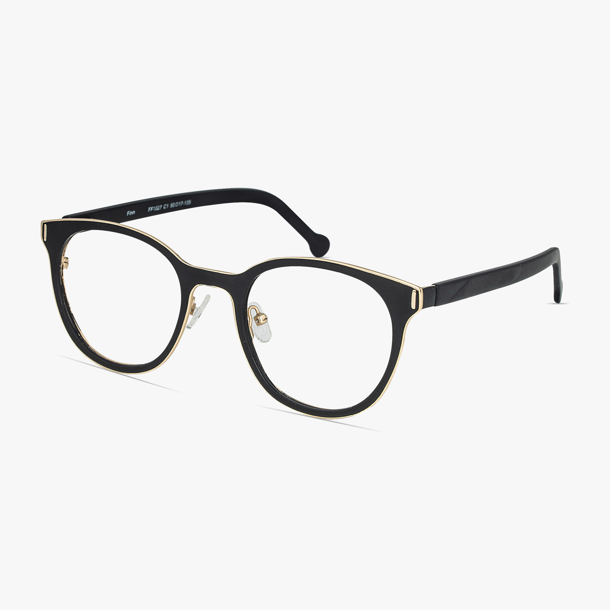 Finn Matt Black Stainless Steel Glasses for Men and Women from Framesfoundry - Angle View