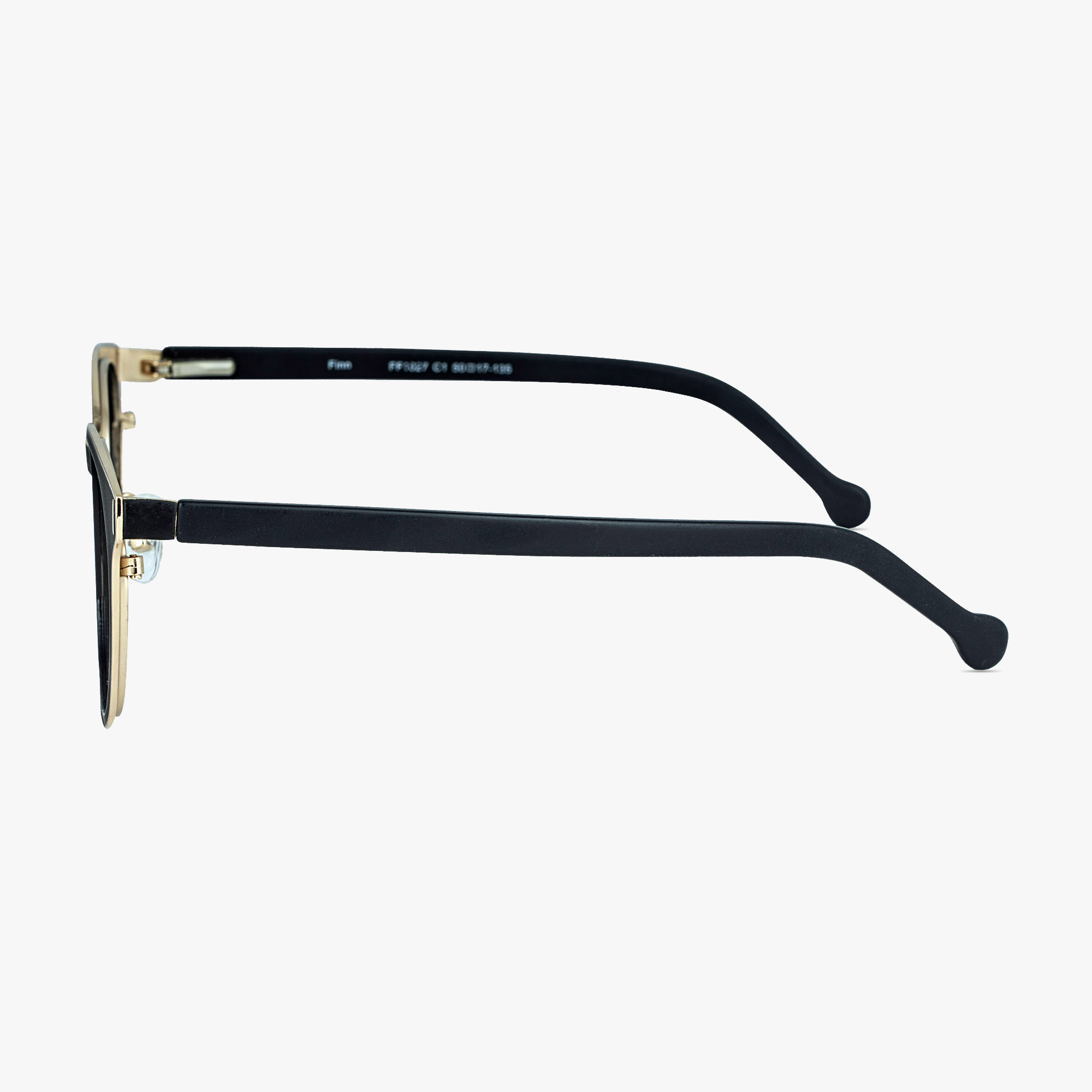 Finn Matt Black Stainless Steel Glasses for Men and Women from Framesfoundry - Side View