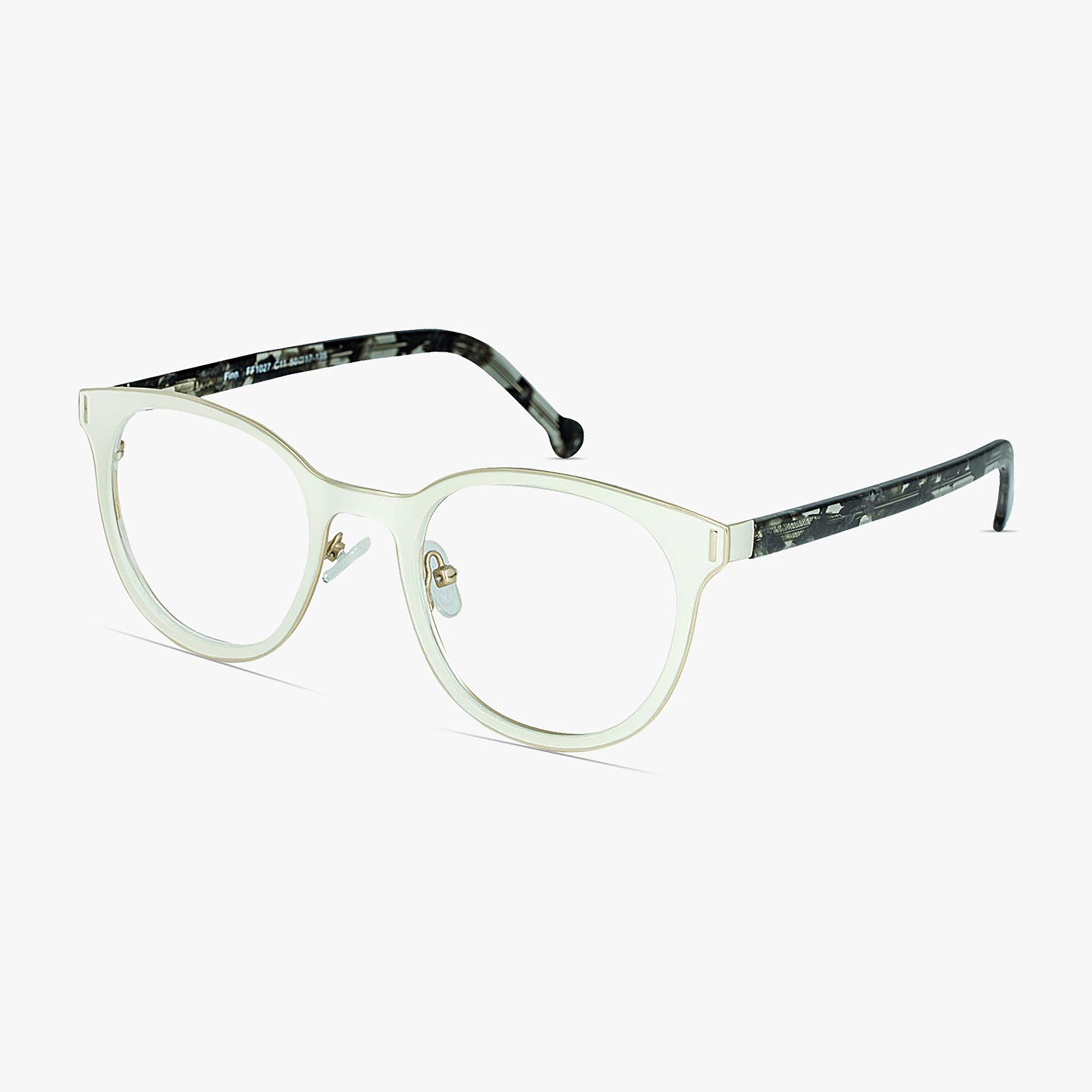 Finn Chalk White Stainless Steel Sunglasses for Men and Women from Framesfoundry - Angle View