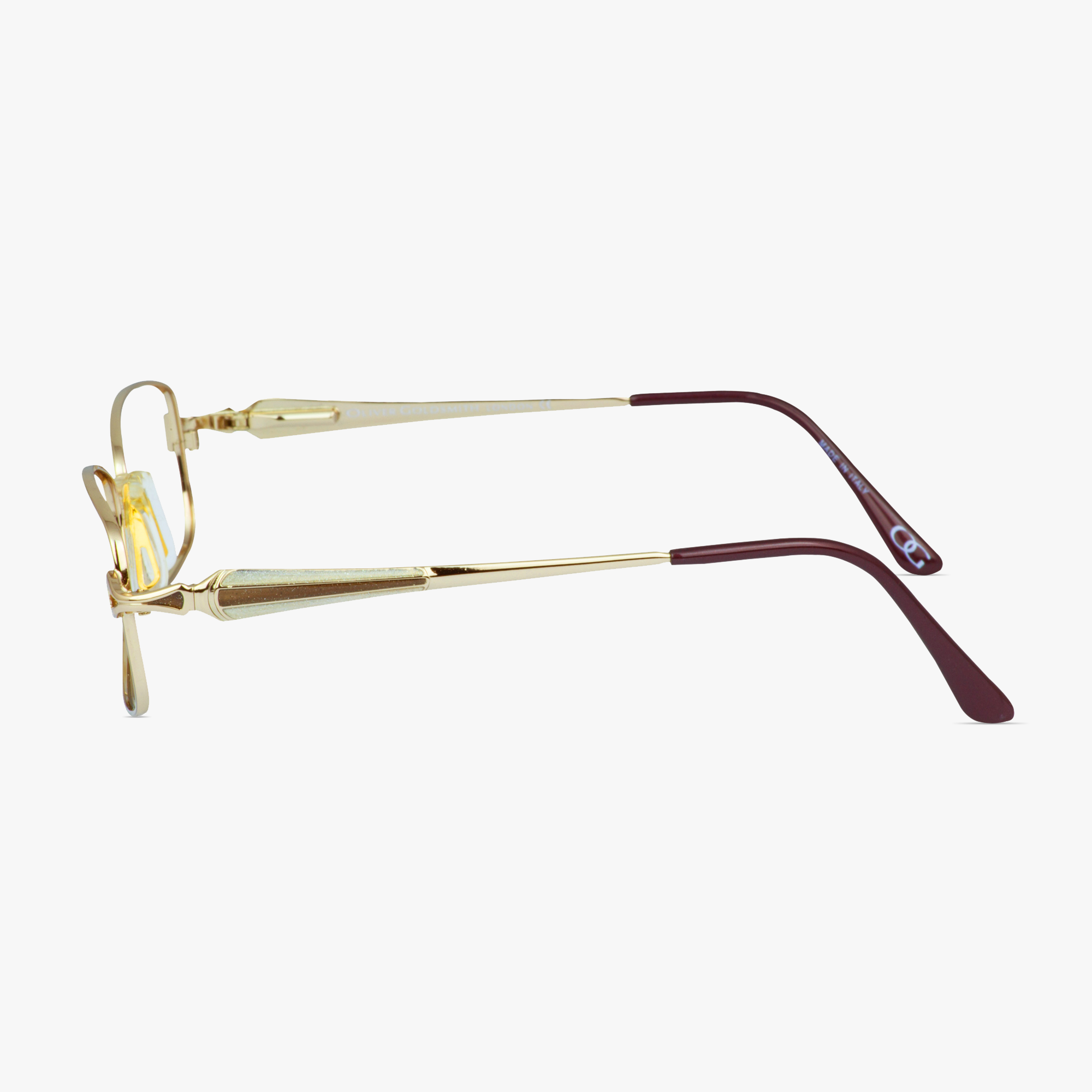Oliver Goldsmith G3149 Gold Glasses for Women from Framesfoundry - Side View