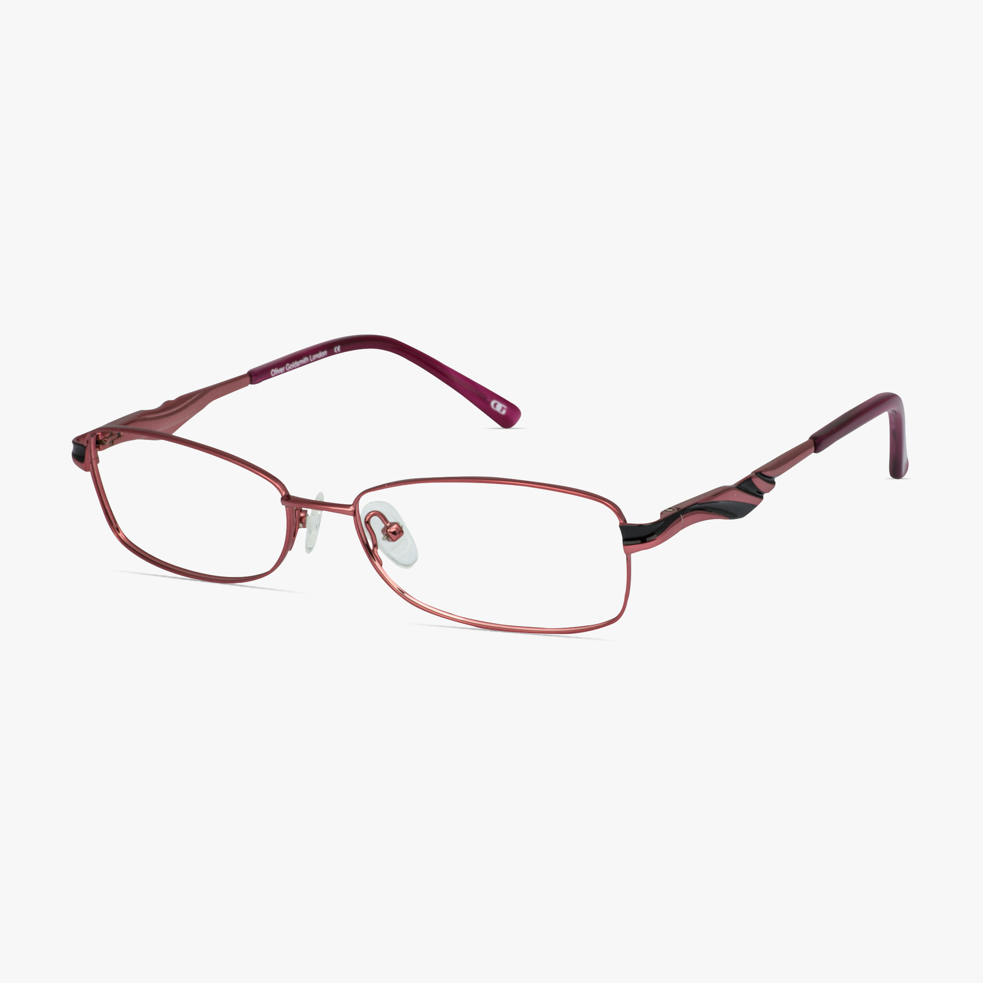 Oliver Goldsmith G3168 Burgundy Glasses for Women from Framesfoundry - Angle View