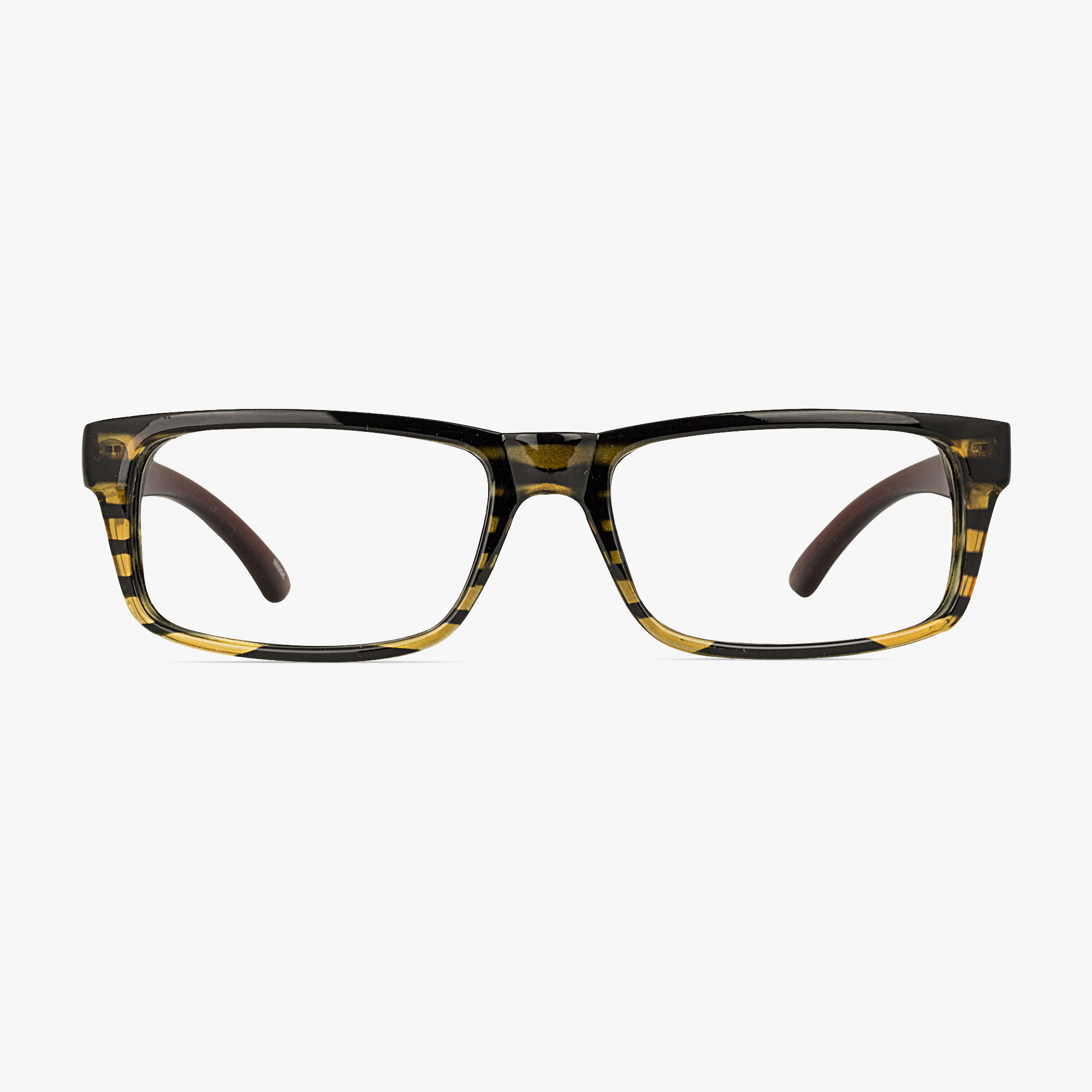 Icy 160 Rectangular Striped Jet Line Glasses for Men and Women from Framesfoundry - Front View
