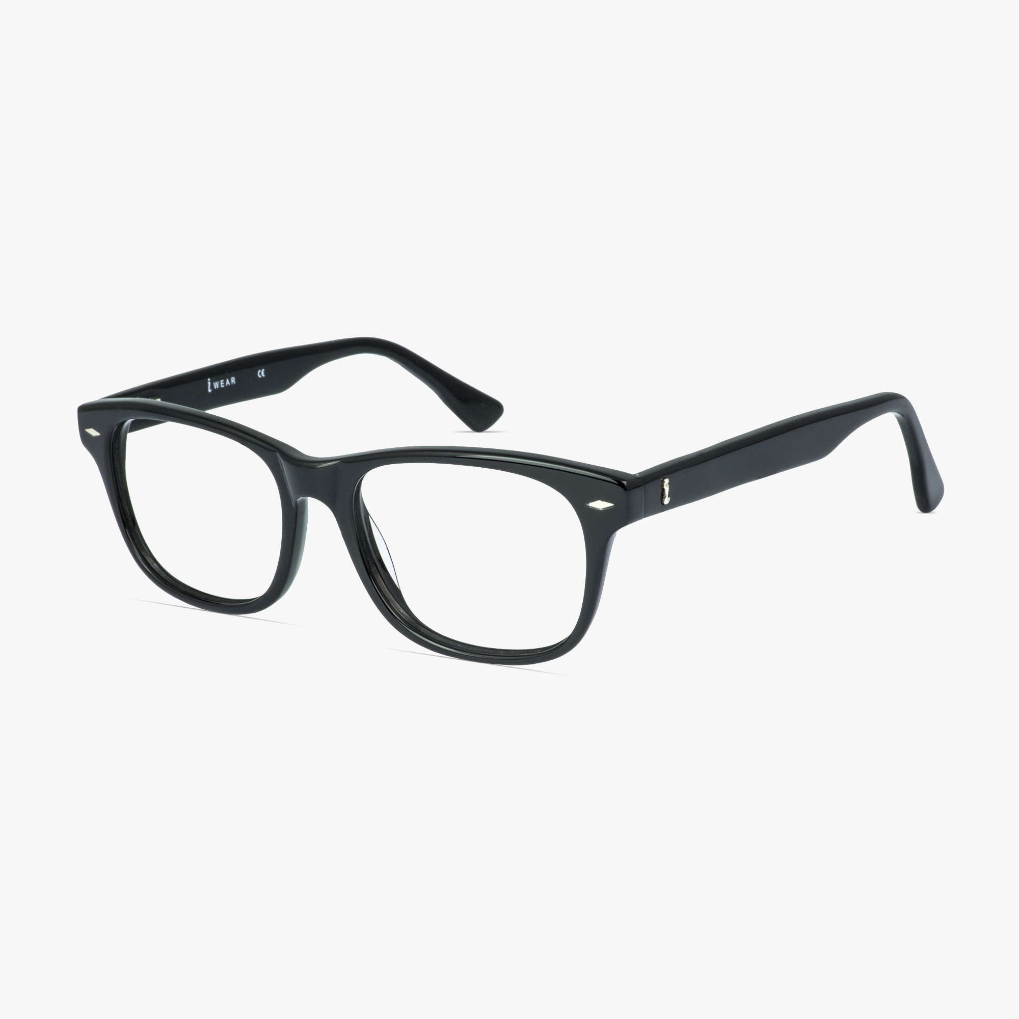 IWear 3040 Ebony Black Glasses for Men and Women from Framesfoundry - Angle View