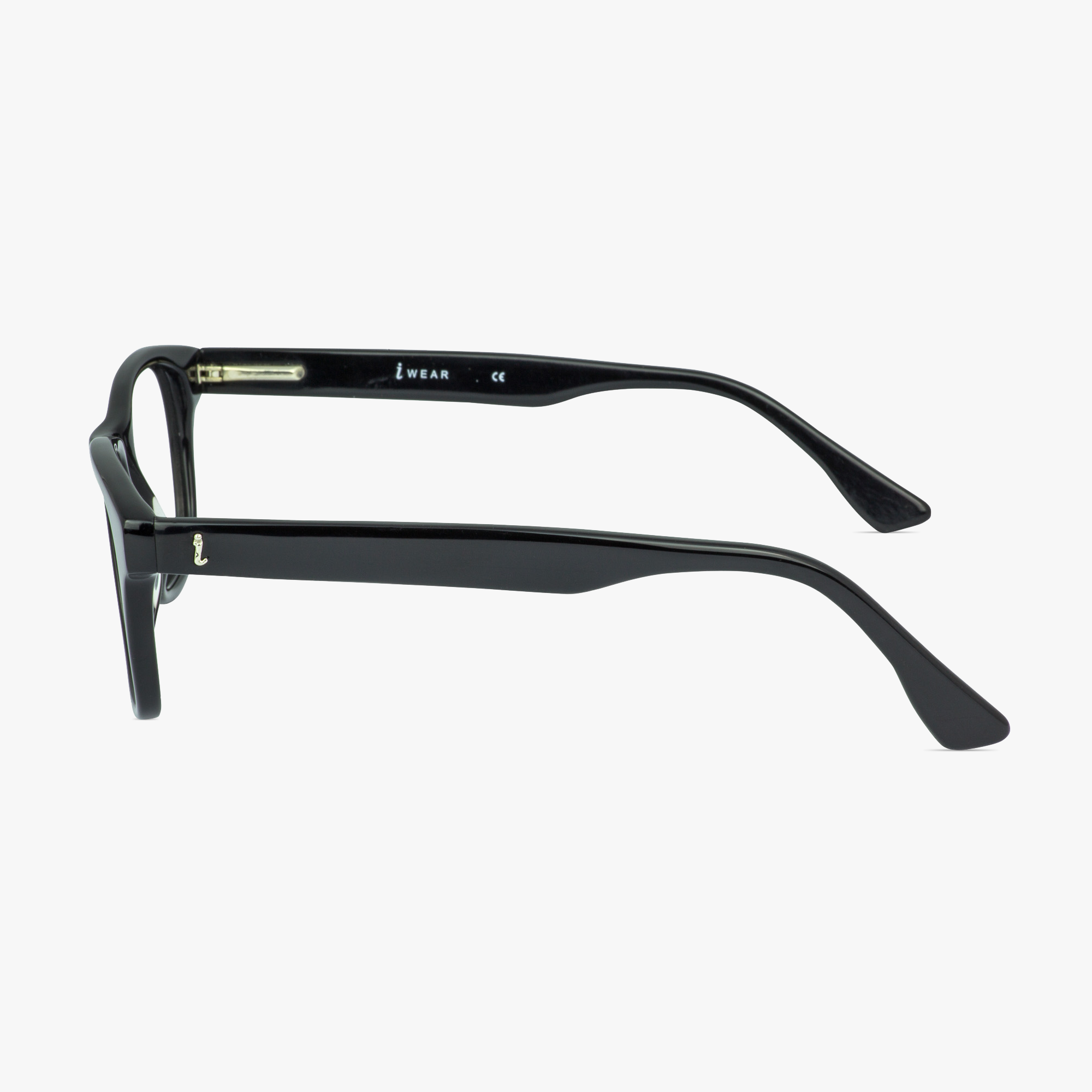 IWear 3040 Ebony Black Glasses for Men and Women from Framesfoundry - Side View