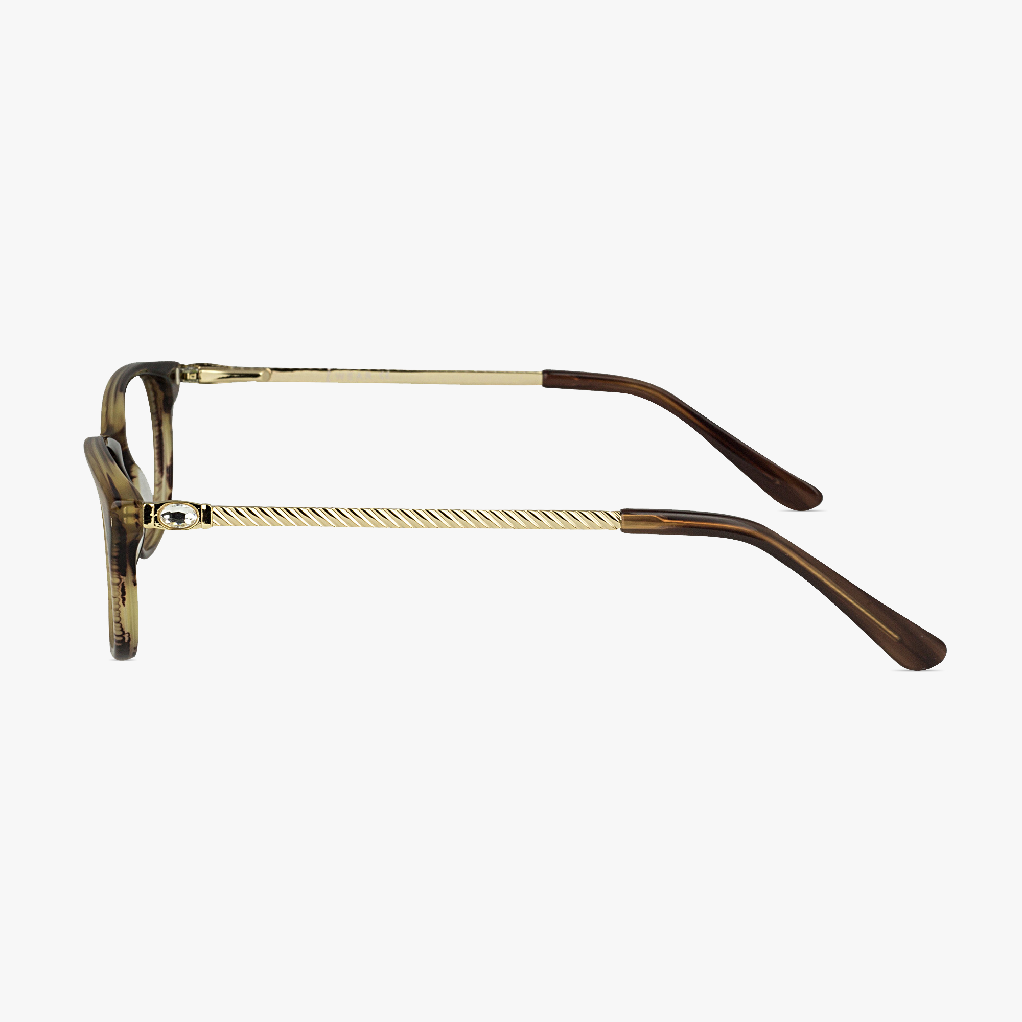 iWear 5081 Ladies Oval Chocolate Pearl Glasses for Women from Framesfoundry - Side View