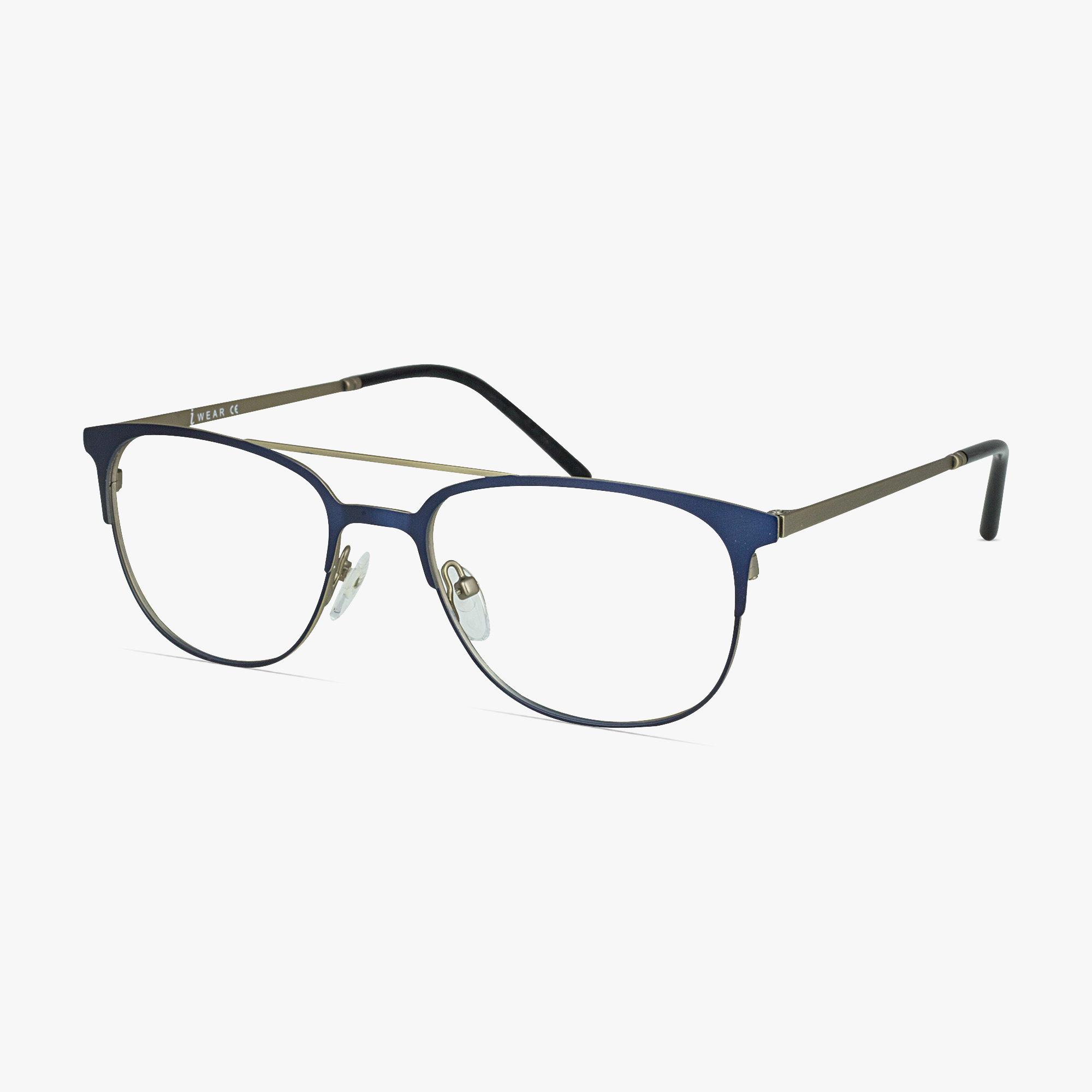IWear 6074 Aviator Double-Bar Dawn Blue Glasses for Men from Framesfoundry - Angle View