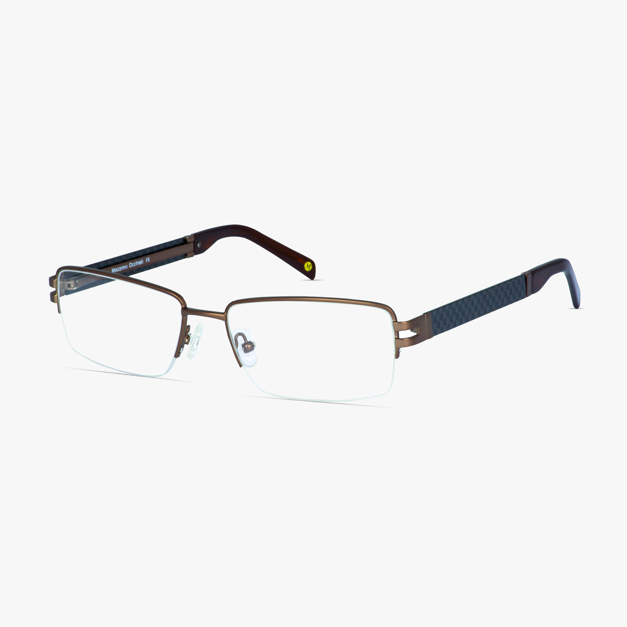 Mazzimo Occhiali Satin Bronze Half Rim MA1114 Glasses for Men from Framesfoundry - Angle View