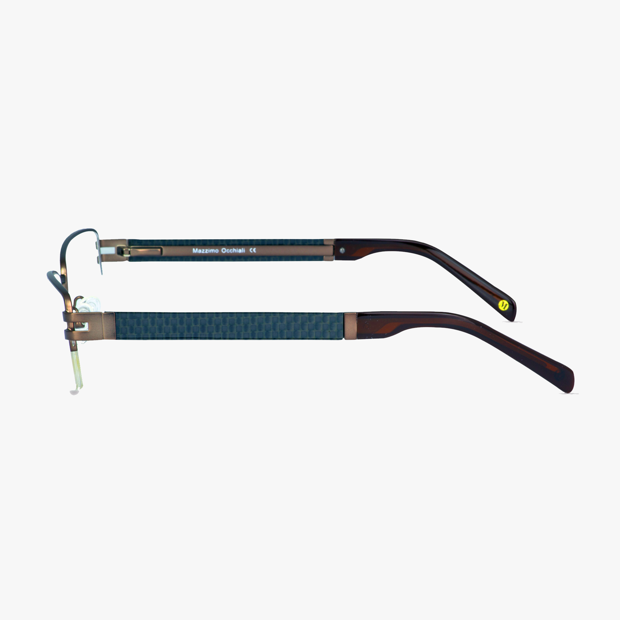 Mazzimo Occhiali Satin Bronze Half Rim MA1114 Glasses for Men from Framesfoundry - Side View