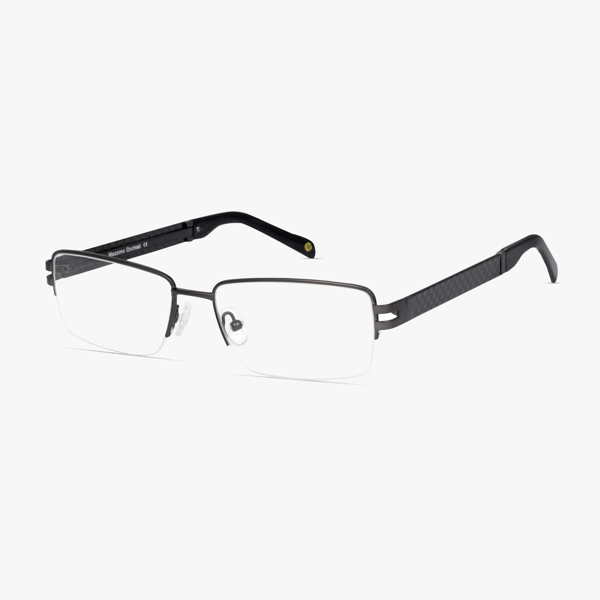 Mazzimo Occhiali Satin Gunmetal Half Rim MA1114 Glasses for Men from Framesfoundry - Angle View