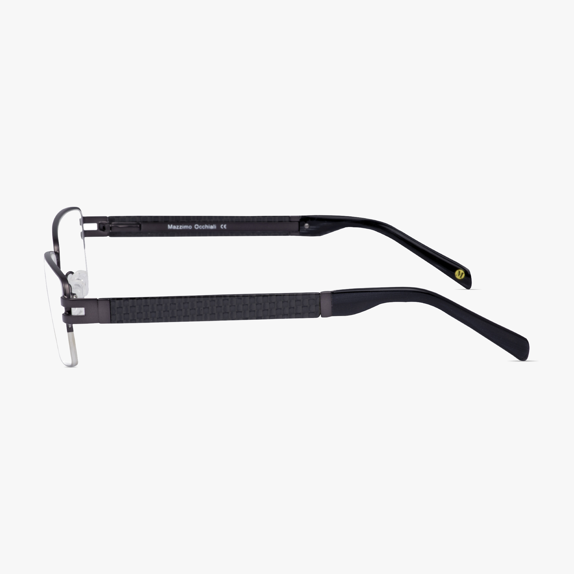 Mazzimo Occhiali Satin Gunmetal Half Rim MA1114 Glasses for Men from Framesfoundry - Side View