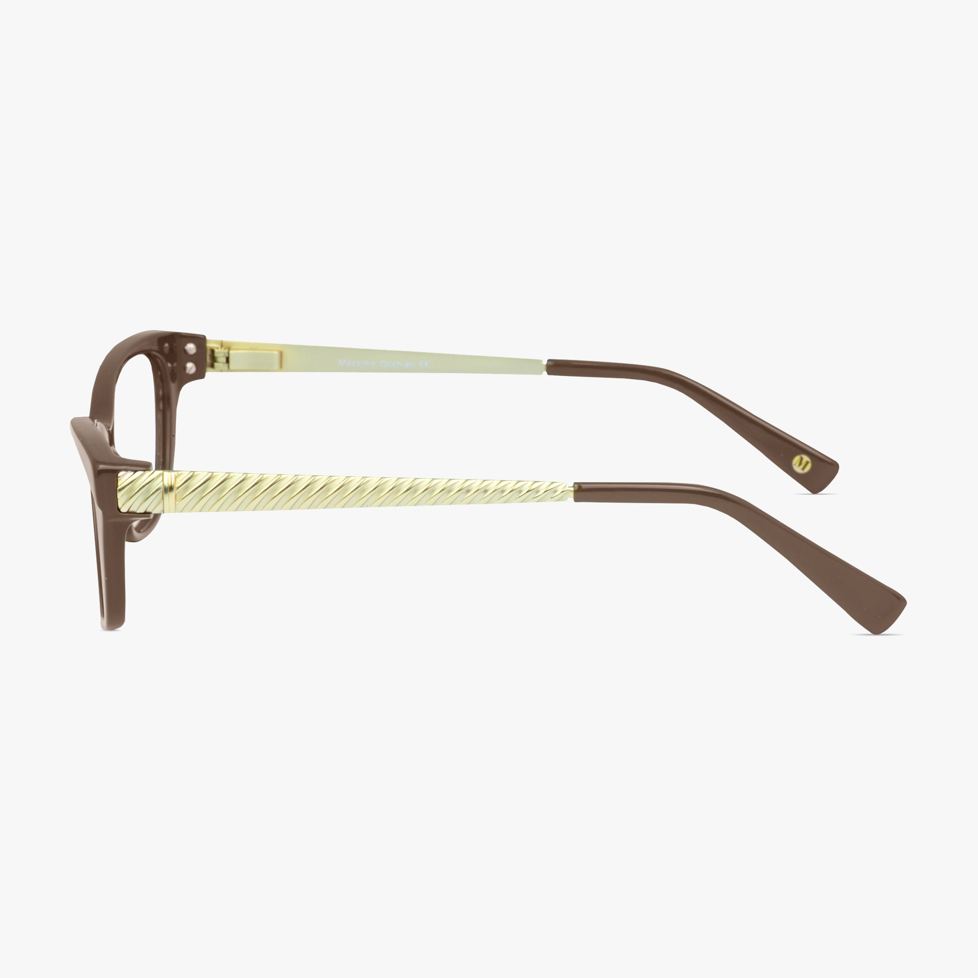 Mazzimo Occhiali Brown MA2210 Cateye Glasses from FramesFoundry - Side view