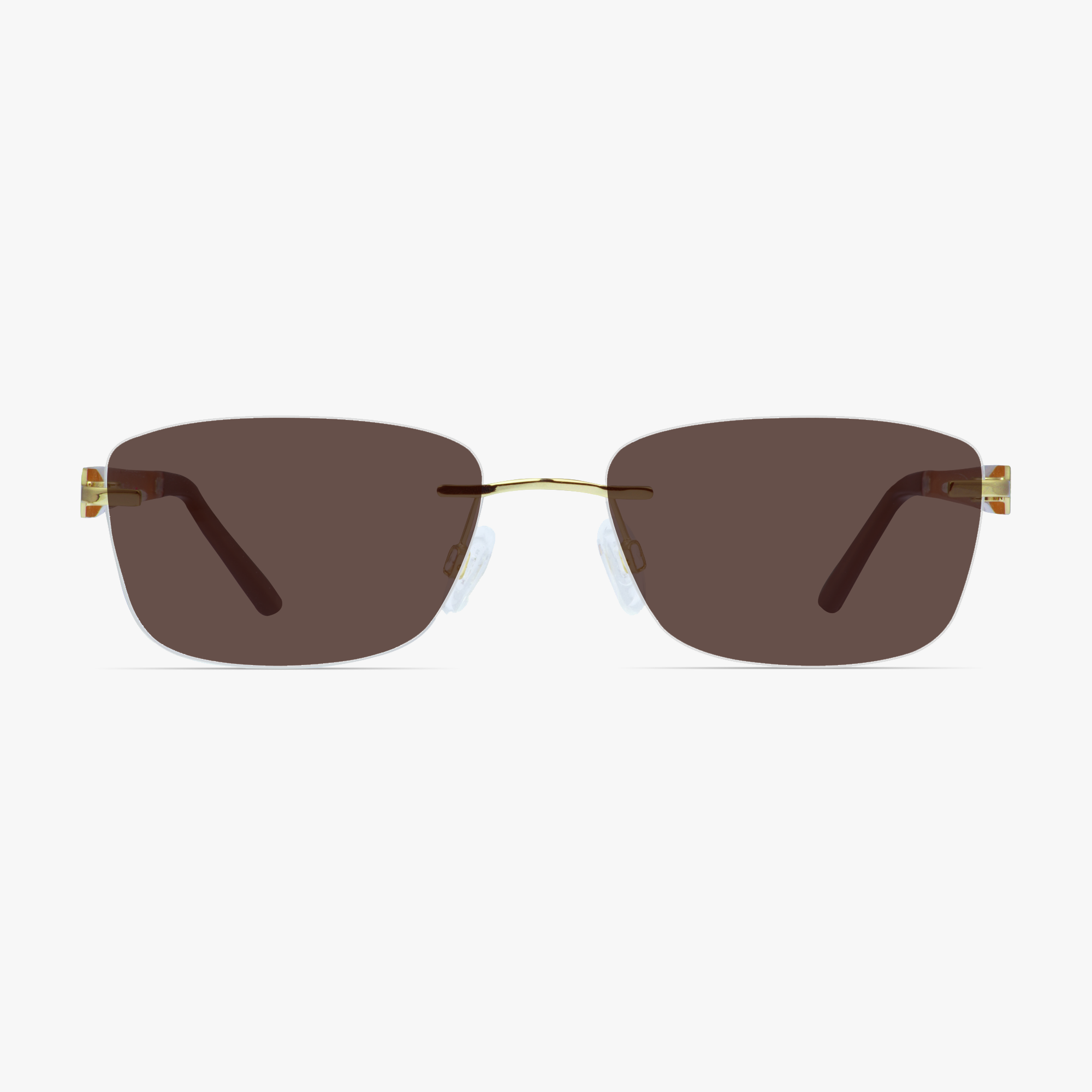 Revlon RV1385 Gold Rimless Sunglasses for Women by FramesFoundry - Front view