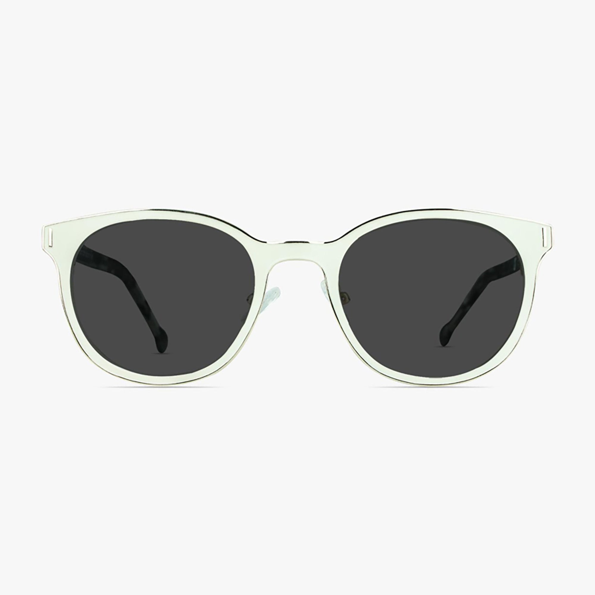 Finn Chalk White Stainless Steel Sunglasses for Men and Women from Framesfoundry - Front View